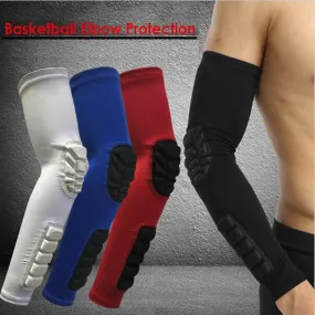 Arm Warmers Basketball Sleeves Honeycomb Sponge Anti-collision Non-slip Compression Elbow Pads Protector Armband Sport Safety