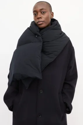 Black Quilted Down Scarf