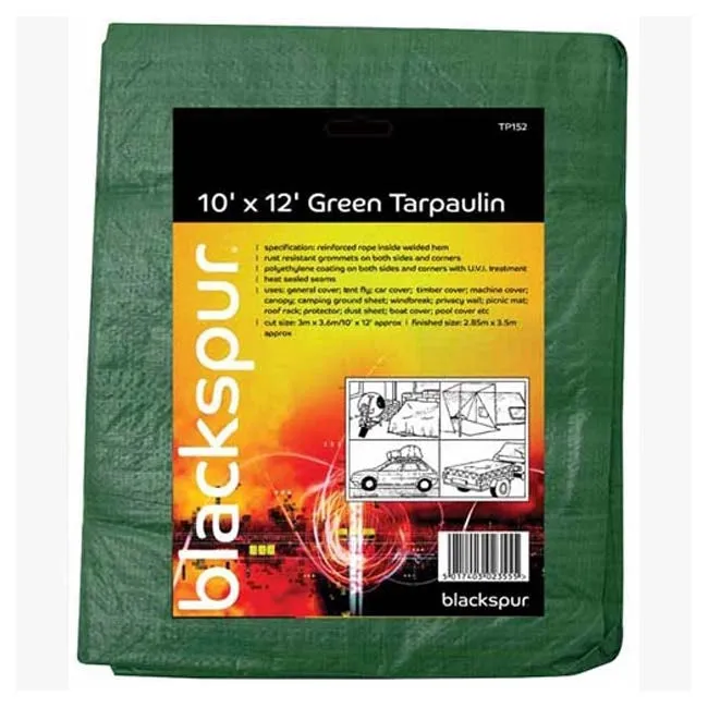 Blackspur Tarpaulin Green 10ft x 12ft