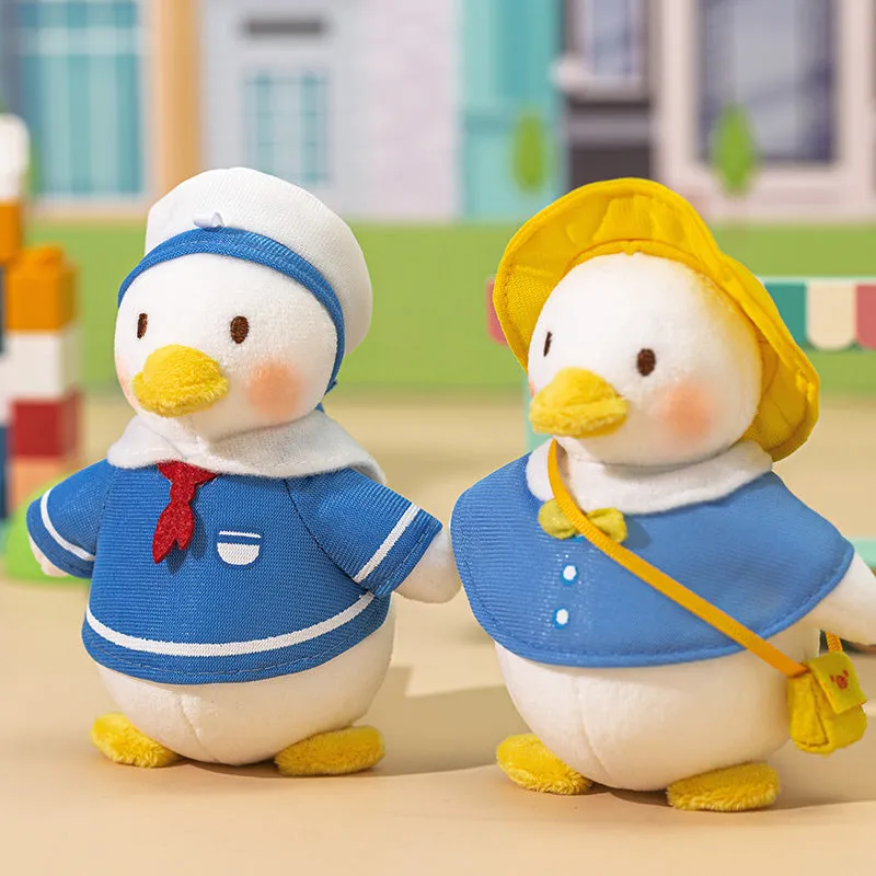 Cute Cartoon Navy Duck Plush Keychain