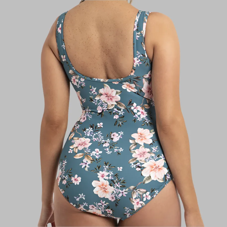Jantzen Bridgerton Mesh High Neck Mastectomy One Piece - Jewel