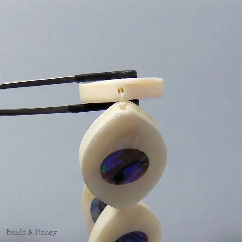 Makabibi Shell Inlaid Abalone Shell Eye 22x34mm (2pcs)