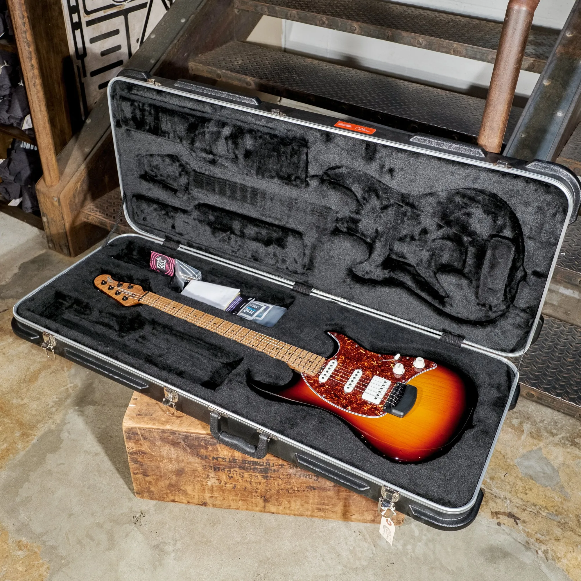 Music Man 2019 Cutlass HSS Vintage Sunburst With HSC - Used