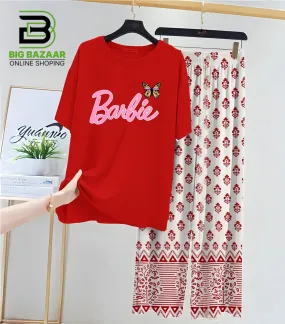 New Printed Trousers and Night Suits (Red Shirt)