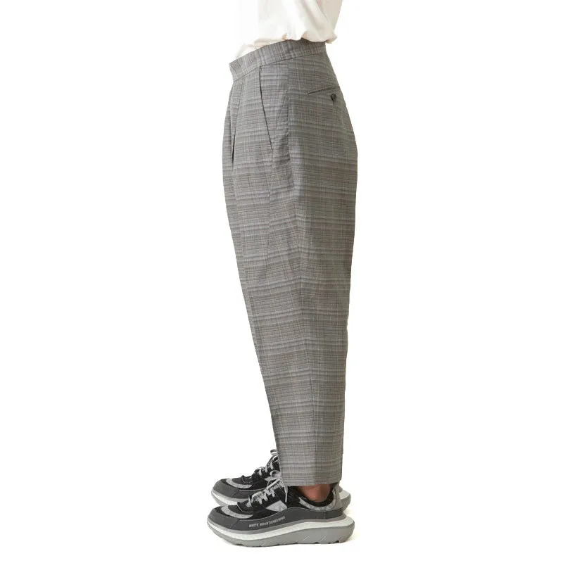White Mountaineering Woven 1Tuck Tapered Pants Gray Check