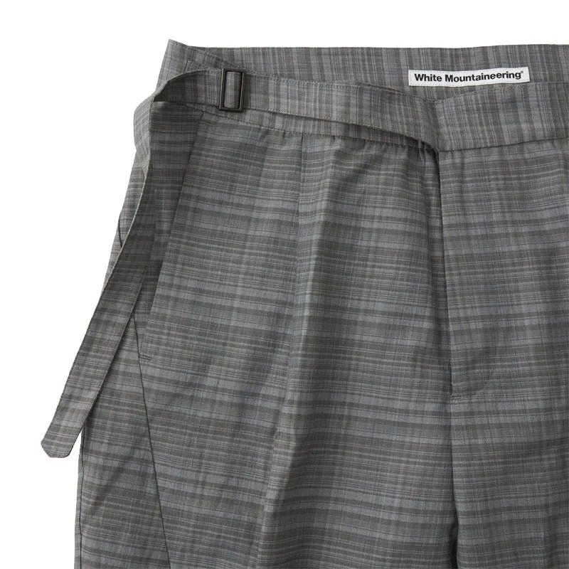 White Mountaineering Woven 1Tuck Tapered Pants Gray Check